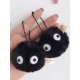 Porte-clés noir Duende du Poussière Pompon avec grands yeux