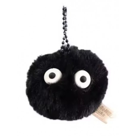 Porte-clés noir Duende du Poussière Pompon avec grands yeux