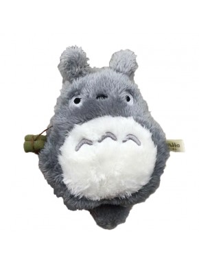 Porte-monnaie peluche Totoro gris et blanc 14 cm