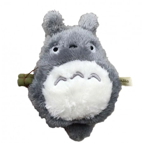 Monedero peluche Totoro gris y blanco 14 cm