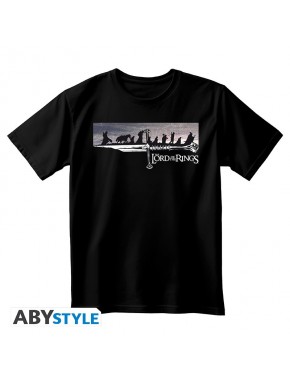 T-shirt noir unisexe Le Seigneur des Anneaux La Communauté