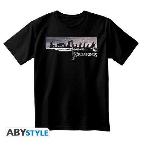 T-shirt noir unisexe Le Seigneur des Anneaux La Communauté