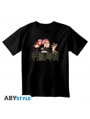 T-shirt noir Jujutsu Kaisen avec Itadori et Sukuna