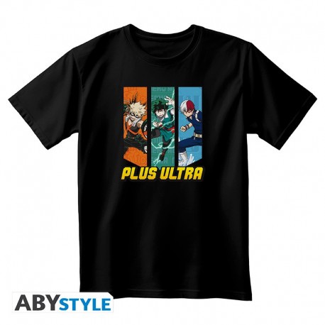 T-shirt noir My Hero Academia avec trio de héros