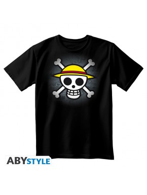 T-shirt unisexe noir One Piece avec crâne classique