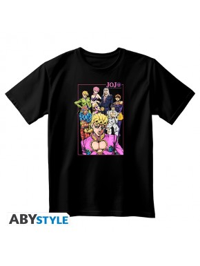 T-shirt noir avec personnages de JoJo's Bizarre Adventure