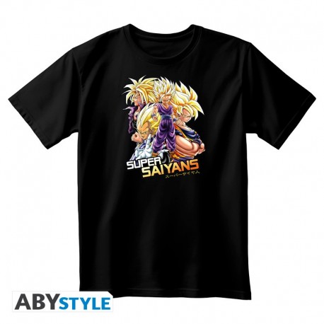 T-shirt unisexe noir Dragon Ball avec Super Saiyans