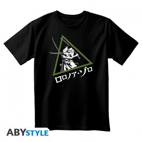 T-shirt noir avec Roronoa Zoro de One Piece