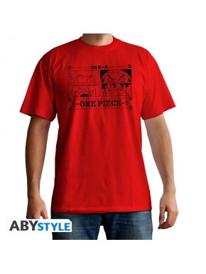 T-shirt unisexe rouge avec design de One Piece 4 Empereurs