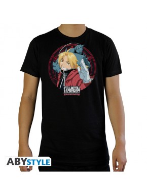 T-shirt noir Fullmetal Alchemist avec Ed et Al