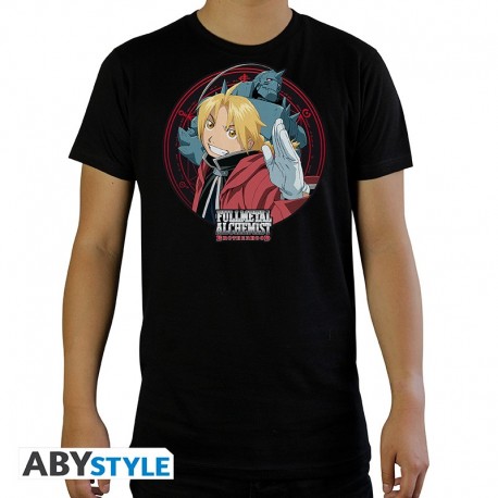 T-shirt noir Fullmetal Alchemist avec Ed et Al