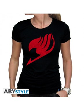 T-shirt noir femme avec emblème rouge Fairy Tail