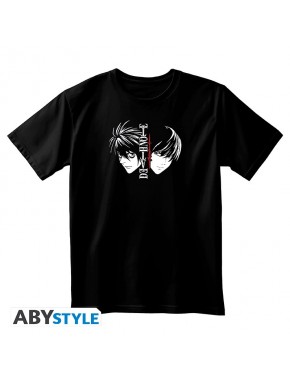 Camiseta negra unisex de Death Note con L y Light