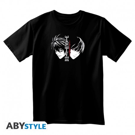 Camiseta negra unisex de Death Note con L y Light
