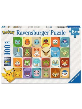 Boîte du puzzle XXL de 100 pièces avec visages de Pokémon