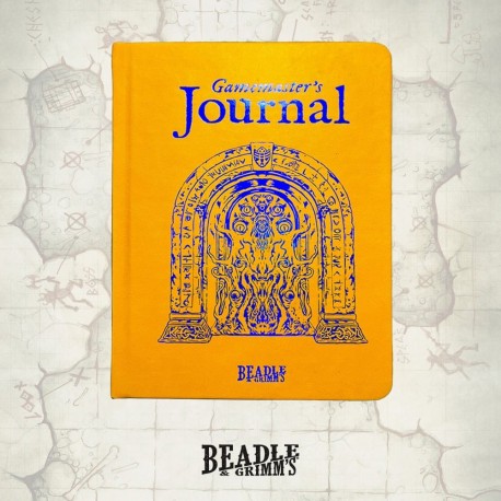 Caderno A5 Gamemaster's Journal laranja com design de portal