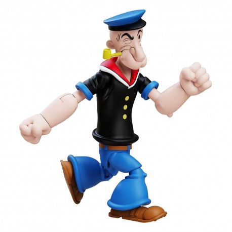 Figurine articulée de Popeye avec chemise noire et accessoires