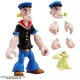 Figurine articulée de Popeye avec chemise noire et accessoires