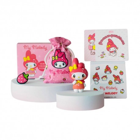 Figura My Melody 6 cm com acessórios e bolsa de algodão