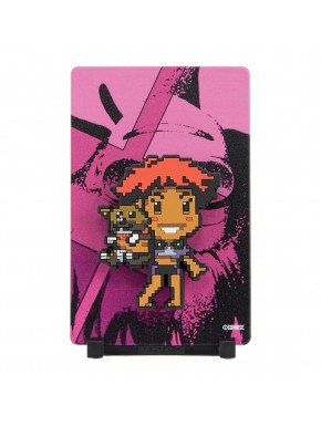 Figurine magnétique de Ed et Ein de Cowboy Bebop, design pixelisé