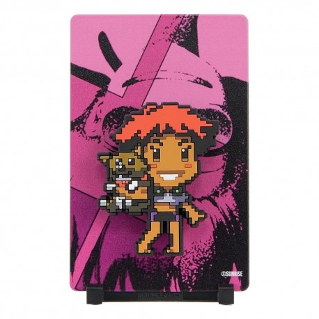 Figurine magnétique de Ed et Ein de Cowboy Bebop, design pixelisé