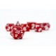 Juego de dados rojos con escamas de dragón