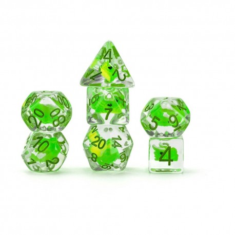 Set de 7 dados poliédricos Dragon Storm Green