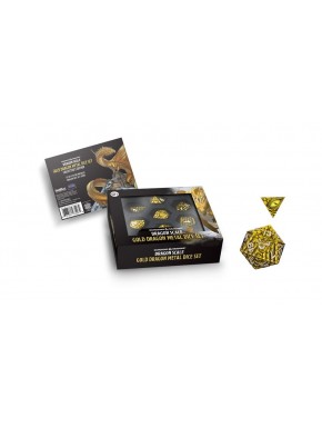Pack de dados metálicos Dungeons & Dragons Dragon Scale Gold