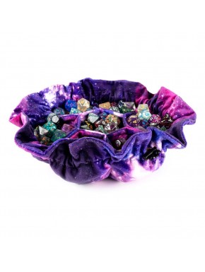 Bolsa de dados de terciopelo con diseño de nebulosa y compartimentos, FanRoll