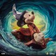 Estátua do Feiticeiro Mickey da Disney com chapéu azul, 28 cm