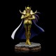 Estátua Aries Mu de Saint Seiya em armadura dourada com capa azul