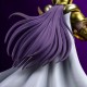 Estátua Aries Mu de Saint Seiya em armadura dourada com capa azul