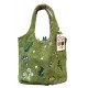 Sac en peluche vert avec broderie Totoro