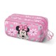Trousse Minnie Mouse rose avec design floral
