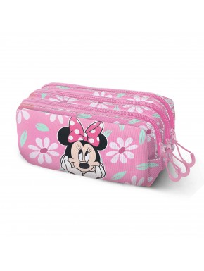 Trousse Minnie Mouse rose avec design floral