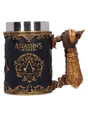 Caneca decorativa Assassin's Creed com detalhes dourados