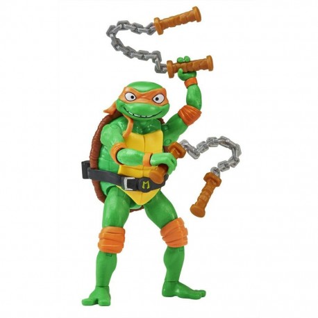 Figura Michelangelo TMNT Mutant Mayhem com nunchaku