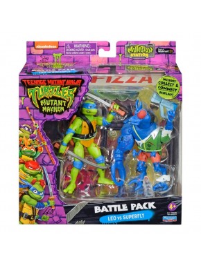 Figuras de ação Leonardo vs Super Fly TMNT