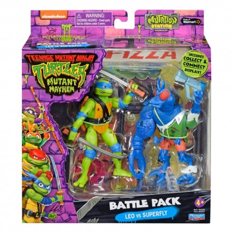 Figurines Leonardo vs Super Fly TMNT