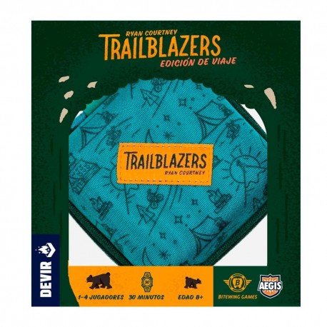 Componentes do jogo Trailblazers Edição de Viagem