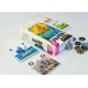 Caja y componentes del juego de mesa Paper World