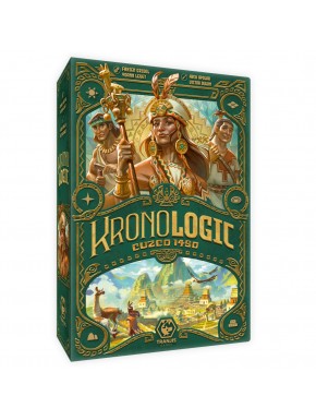 Caja y componentes del juego de mesa Kronologic: Cuzco 1450