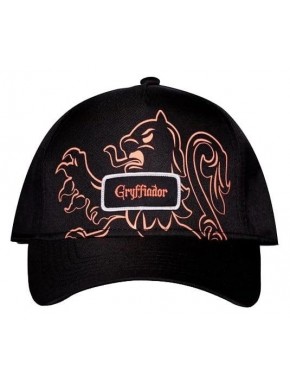 Gorra negra de Harry Potter Gryffindor con león serigrafiado