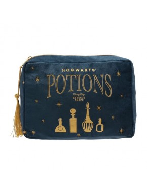 Necessaire azul Poções Harry Potter com detalhes dourados