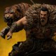 Statue de Kraven et tigre dans diorama Marvel 22 cm