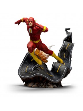 Estátua do Flash DC Comics 25 cm sobre asfalto curvado