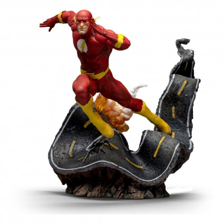 Estatua de Flash DC Comics 25 cm sobre asfalto curvado