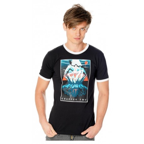T-shirt noir avec design de Pennywise de Stephen King's It