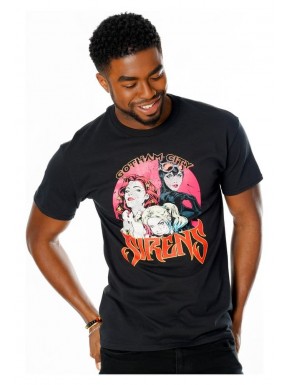 T-shirt noir Gotham City Sirens avec design vintage