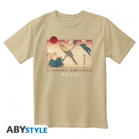 T-shirt beige avec design Hiroshige
